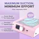 M - DustPro Cordless Rechargeable Nail Dust Collector | 45K RPM Powerful Suction | Ultra-Quiet Brushless Nail Vacuum with Reusable Filter | Professional & Home Salon Use (Pink)