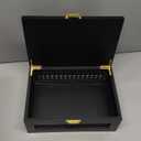 Decorative Rattan Storage Boxes Solid Wood Woven Baskets Bins with Lid Keepsake Memory Jewelry Box Natural Boho Shelf Wicker Closet Desk Organizer Container (Black, Small Size)