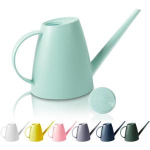 Watering Can for Indoor Outdoor Plants, Modern Small Watering Cans with Removable Nozzle, Long Spout Watering Can for Indoor Bonsai Plants Garden Flowers 1/2 Gallon 1.8L 60OZ (Green)