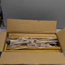 Square Backdrop Stand, Wedding Arch Heavy Duty Adjustable Stand, Over The Table Rod Stand with Clamps, Metal Gold Garden Balloon Frame for Baby Shower Party Decoration (2-IN-1 6.5 FT)