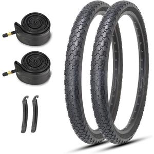 MOHEGIA 24/26 Inch Cruiser Bike Tires Set: 24x2.125/26x2.125 Inch Classic Folding Bicycle Tires,and Pair Inner Tubes with Tire Levers for Beach Cruiser City Bikes