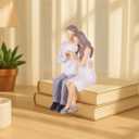 Couple Heart Hand Statue Sitting Sculpture, Wedding for Couple, Bride and Groom Figurines Couples Bedroom Decor, A Romantic Expression of Love, Best Gifts for Valentine's Day