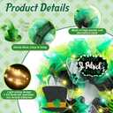 18'' St. Patrick's Day Wreath for Front Door with Lights St Patricks Day Mesh Wreath Artificial Clovers Leprechaun Hat Decorations for Irish Wall Porch Home Outdoor Indoor