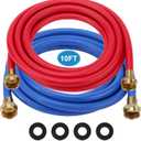 Washer Hose 10 Ft/10FT Rubber Washing Machine Hoses,Washer and Dryer Hose 3/4 Connection Supply Lines for Hot and Cold Water Washer Hoses-by MIFLUS,Universal Washing Machine Hose (2 Packs)