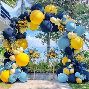 Captank Blue and Yellow Balloons Navy Royal Blue Balloon Garland Arch Kit For Happy Birthday Summer Baby Shower Bridal Shower Lemon School Banana Party Decorations