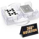 Playing Cards Holder Rotating 360  Compact Plastic Playing Card Tray for Easy Access 2 Decks with Smooth Rotation | Organizes Multiple Decks for Canasta, Poker & More, Durable with Smooth Rotation