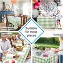 Checkered Rectangle Tablecloth - Stain Resistant, Waterproof and Wrinkle Resistant Washable Table Cloth for Dining Room, 54 x 80 Inch, Sage Green and White Gingham Pattern, 80" x 54" (Rectangular), Sage Green and White