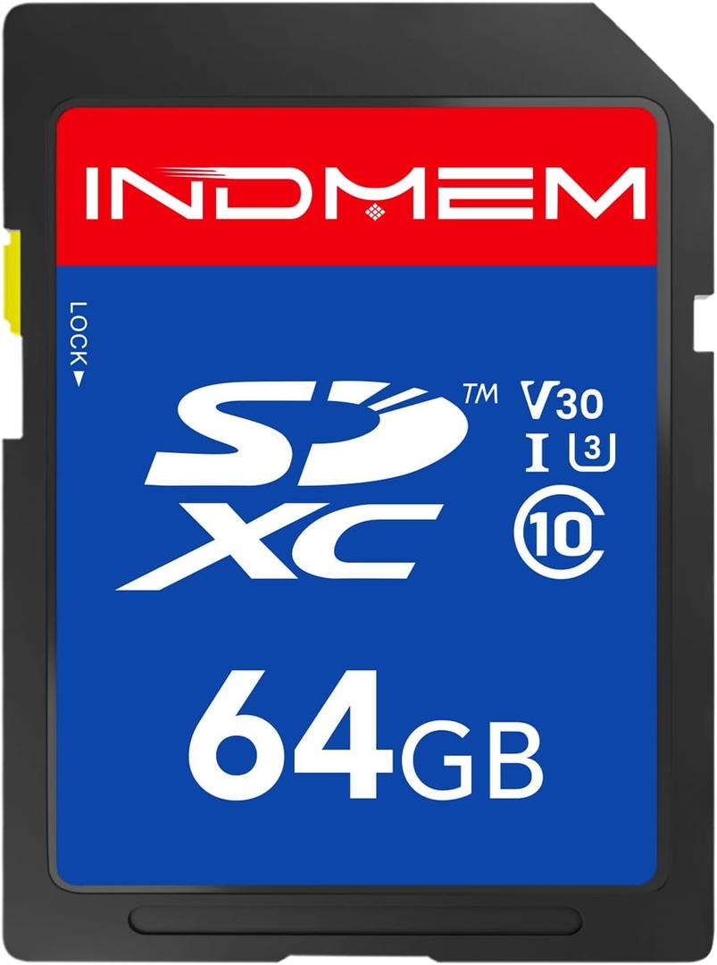 64GB SD Card, High Speed up to 90M/S, C10/U3/V30, SDXC UHS-I Memory Cards, Full HD & 4K Video Compatible with Digital Camera, HD Camcorders, DSLR and PC, 64GB(1pc)