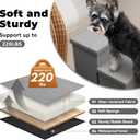 Zerbuger Dog Stairs for High Beds, Folding Pet Stairs Gift for Dogs Puppy with Storage for Bed Couch, Cat Dog Ramp Hold Up to 200 lbs (Gray, 5 Steps No Condo(49" D x 17" W x 26" H))