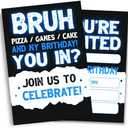 Set of 2 Pack, Doguiei Pizza, Games & Cake Birthday Party Invitations, Party Invitations Card for Boys (30 Cards & 30 Envelopes)