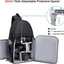 CADeN Camera Bag Sling Backpack for DSLR/SLR Mirrorless Camera Waterproof, Camera Case Compatible for Sony Canon Nikon Camera and Lens Tripod Accessories Black