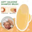 SIMPOR 3PCS Baby Hair Brush and Comb Set for Newborns, Yellow Natural Soft Goat Bristles and Silicone Cradle Cap Brush, Baby Hair Comb Care Kit with Toddlers