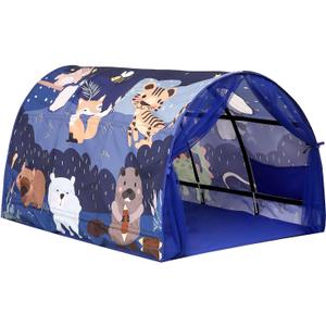 Kids Bed Tent Twin Beds -Zoos Wonder Play Tents Boys Girls Ventilated Indoor Play Tent Children Promotes Independent Play, Stimulates Imagination Set-Up Playhouse (Zoos)