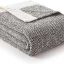Snuggle Sac Grey Throw Blankets for Couch, Super Soft Warm Blankets Cozy Knit Fuzzy Plush Lightweight Throws for Sofa, Bed,Living Room, Dark Grey, 50x60 inches
