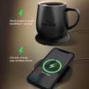 12oz IntelliHeat Coffee Mug | Baristas Choice | Exclusive Wireless SmartSense Pad | Maintains Perfect 135°F | Hand-Crafted Ceramic Mug & Lid | for Tea Drinkers | Backed for Life - Black