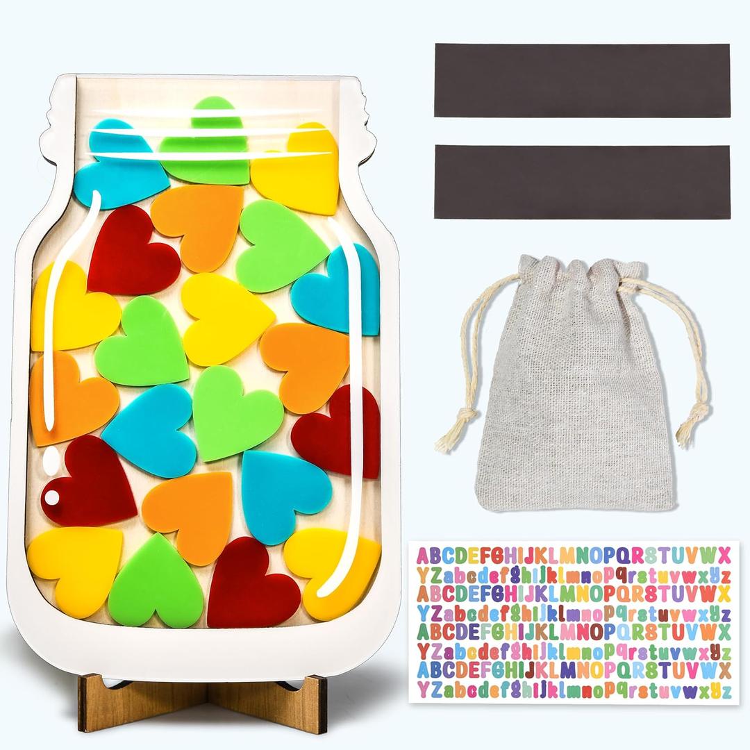 Heart Magnetic Reward Jar, Red Plastic, Academic Awards & Incentives Supplies, Jar, Heart Pattern