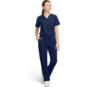 allheart Scrubs for Women & Men Medical Scrub Set with V-Neck Top & Cargo Pants Nursing Uniform with 6 Pockets, M, Navy