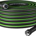 DEWENWILS Garden Hose 5/8"  50ft, Heavy Duty, Flexible, Lightweight Hybrid Water Hose with Swivel Handle in Solid Aluminum Fittings, No Kink, CE & RoHS Listed, Black+Green