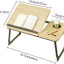 Adjustable Laptop Desk for Bed, 5-Angle Adjustable Lap Tray Table with Cup Holder, Portable Foldable Bed Desk for Eating, Working, Writing & Reading (Yellow)