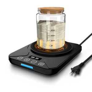 Sourdough Starter Warmer Mat - 24H Timer - Precise 1°F Thermostat Control (70-100°F) - Smart Memory Warming On/Off - Fits Jars Up to 40oz - Perfect for Home Baking (Black)