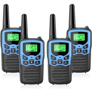 MOICO Walkie Talkies for Adults with 22 FRS Channels, LED Flashlight, VOX Scan LCD Display, Long Range Family Walkie Talkie Radios for Hiking Camping Trip (Dark Blue)