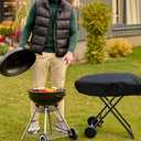 Grill Cover for Portable Gas Grill, Outdoor Heavy Duty Waterproof Oxford Fabric Weather Resistant, Black