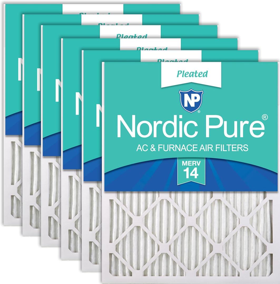Nordic Pure 16x24x1 (Actual Size: 15 1/2 x 23 1/2 x 3/4) Pleated MERV 14 Air Filters 6 Pack