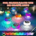 2 in 1 Floating Pool Lights Solar Powered with Chlorine Floater, Pool Lights that Float with Remote Control, 8 Lighting, Timing Mode, IPX68 Waterproof for Inground Pool, Pool Party