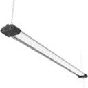 Quarterback 4FT 50W LED Shop Light Linkable with Hexagon Shade Reflector Cover Daylight White 5000K Pull Chain Plug in Workshop Fixture for Garage Basement