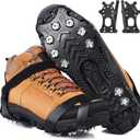 HONYAO Ice Cleats Crampons for Shoes and Boots, Stainless Steel Ice Grippers Spikes Grips Traction for Winter Ice Snow, Hiking Climbing Ice Fishing (Medium)
