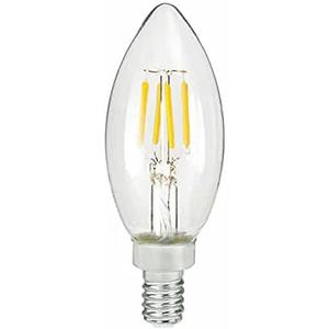 TCP LED Filament High CRI Decorative Lamps B11 Lamps 40 Watt Replacements  Dimmable  E12 Base  15,000 Hour - 40 Watt - 300 Lumens - UPC 762148283751