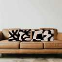 KEUSPI Black and Beige Pillow Cover Modern Abstract Neutral Art Decor for Sofa Home Living Room Decor, Abstarct Art Throw Pillow Case 20x20 Set of 4 (Beige)