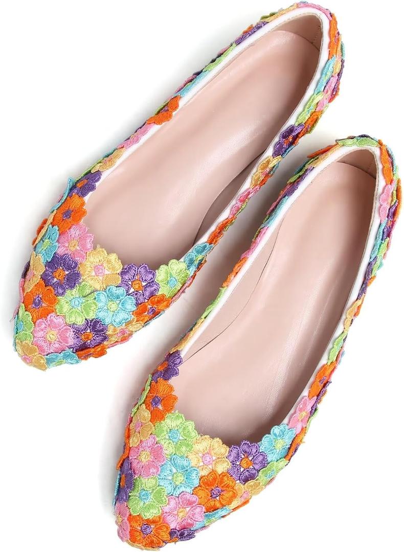 SAILING LU Women's Pointed Toe Ballet Flats Comfortable Solid Color Flat Shoes Casual for Women Work Slip-Ons Loafers 9.5