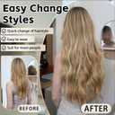 Invisible Wavy Clip in Hair Extensions Clip ins XIXISNOW 22 Inch Long Synthetic Fiber Curled Clips on Hairpieces for Women 4PCS Heat Resistant Extension Ash Medium Brown mix Beige Blonde for Daily Use