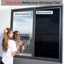 FuFin One-Way Window Privacy Film with Free Installation Tools,Premium PET Material,Heat Control 99% UV Blocking and Privacy Protection Window Film.Window Tint for Home Office (Silver 31.5"196.9")