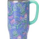 Swig Life 40oz Mega Mug, 40 oz Tumbler with Handle and Straw, Cup Holder Friendly, Dishwasher Safe, Extra Large Insulated Tumbler, Stainless Steel (Under the Sea)
