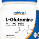 Nutricost L-Glutamine Powder (500 Grams) Unflavored - Gluten Free & Non-GMO, 100 Servings (1.1 Pound (Pack of 1)) Best By: 09/2025