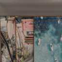 HOURIA Summer Surfboard Beach Framed Canvas Wall Art Set,Modern Ocean Surfing Seascape Wall Decor,Coastal Bus Coconut Tree Wall Painting,Nature Botanical Art Prints for Living Room, Bedroom-24 x36 x3