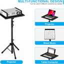 Projector Stand Tripod Adjustable, Laptop Height from 23.5 to 63.5 inches with Gooseneck Phone Holder, Floor for Office, Home, Stage, Studio, DJ Racks Holder Mount, 23.5inch-63.5inch