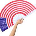 American Flag Fan-Folding Hand Fans-13 inch Large Rave Fan Popping Fan Clacking Fans for Line Dancing Outdoor,Wedding,Party,Decoration (American Flag,2 Pack)
