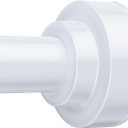 TEECK Shower Curtain Rod, 32-80 inch Adjustable Spring Tension Curtain Rod, Never Rust Anti-Slip Shower Curtain Rod for Bathroom, No Drilling, Never Collapse, Easy to Use, White