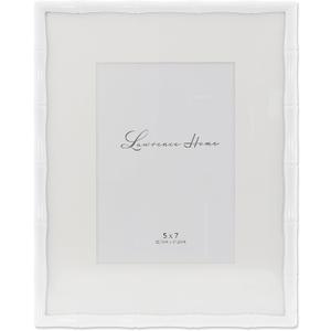 Lawrence Frames Cast Metal Frame - Bamboo Design, White, 8x10 (5x7 Mat)