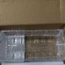 QFkris Glass Butter Dish with Lid for Countertop, 7 inches Clear Crystal Butter Holder with Cover, Butter Keeper Container for Kitchen Refrigerator,Dishwasher Safe