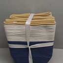 UBBCARE 4 Pack Baskets for Organizing, Woven Storage Baskets for Toys and Towel, Rectangle Cotton Rope Basket with Handles, 15''L x10''W x9''H, Navy Blue