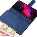 Asuwish Compatible with T-Mobile Revvl 4 Plus Wallet Case and Tempered Glass Screen Protector Flip Cover Card Holder Cell Phone Cases for Tmobile Revel 4+ T Mobile Revvl4+ TCL Revell Four + 4Plus Blue