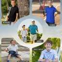 uideazone Boys Polo Shirts Dry Fit Performance Golf Short Sleeve Casual School Uniform Size 5-14 (Black)