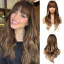 Esmee Long Wigs Brown ombre Blonde Wig Cosplay Party Wigs for Women Heat Resistant Fibre for Daily Party Use (24 Inch)