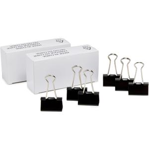 Amazon Basics Sturdy Binder Clips, Office Supplies, Medium 1.25 inches, Document Organizing, Sturdy Steel, Black, 24 Count (2 Pack of 12)