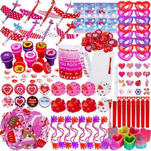 2 x Winlyn 236 Pcs Valentine's Day Stationery Toy Assortment Set Valentine Goodie Bag Stuffers Valentine Prizes Rewards Bulk for Kids Students Valentine Party Favors Treats School Classroom Gift Exchange