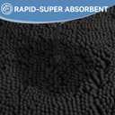 Bcoimo Bathroom Rugs 24x17, Bath Mats for Bathroom Non Slip with Rubber Backing,High Absorbent Microfiber Bath Rugs Quick Drying, Machine Washable, Durable Decor, Black